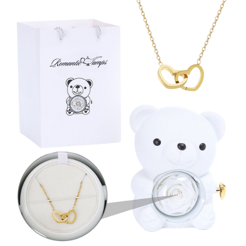 Eternal Rose Bear Gift Box & Necklace