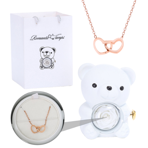 Eternal Rose Bear Gift Box & Necklace